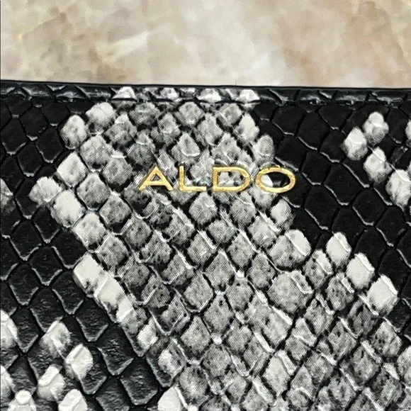 Aldo Silencer Monochrome Snake Print Clutch - Picture 2 of 10